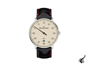 Meistersinger Neo Plus Automatic Watch, 40mm, Ivory, Black/Red, Day