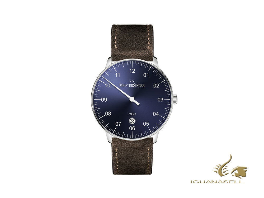 Meistersinger Neo Plus Automatic Watch, ETA 2824-2, 40mm, Blue/Brown