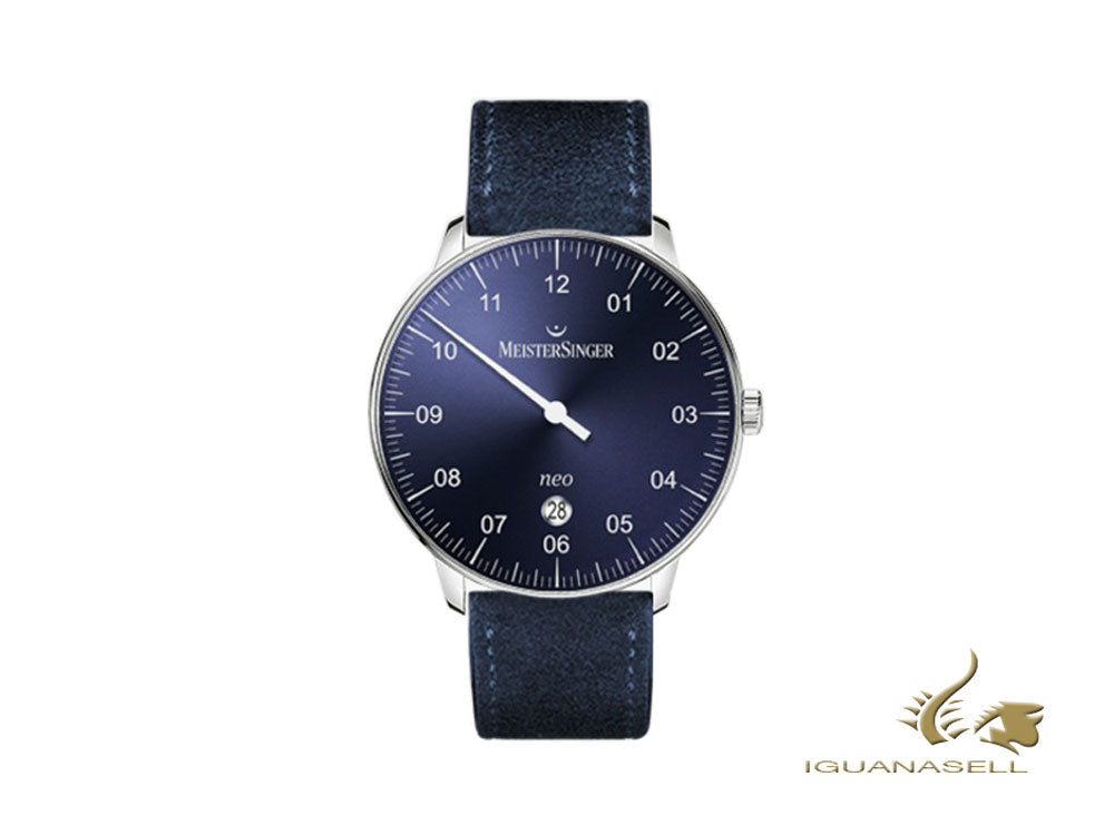 Meistersinger Neo Plus Automatic Watch, ETA 2824-2, 40mm, Blue, Day, NE408-SV14