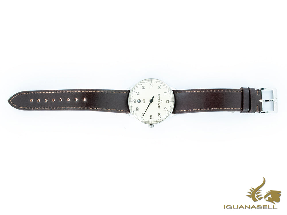 Montre automatique Meistersinger Neo Plus, ETA 2824-2, 40 mm, ivoire, marron, jour