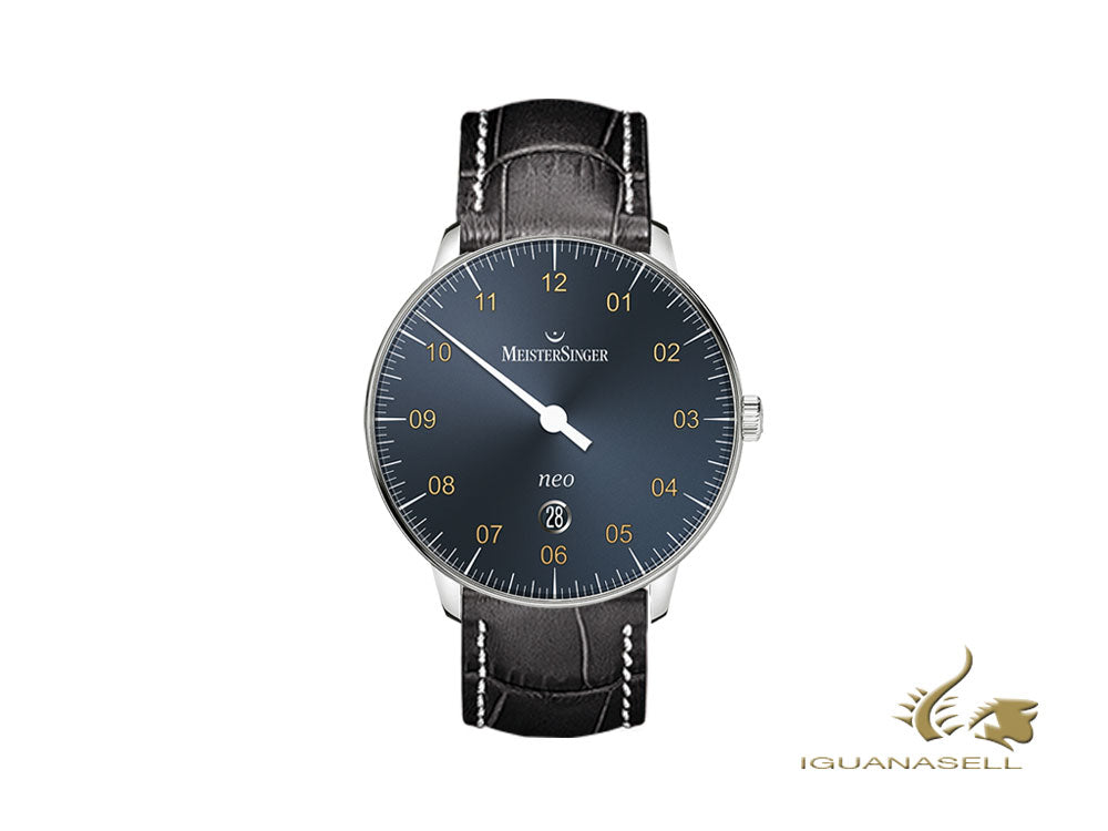 Montre automatique Meistersinger Neo Plus, ETA 2824-2, bleu, jour, NE417G-SG01W