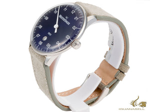 Montre automatique Meistersinger Neo Plus Sunburst Blue, ETA 2824-2, 40 mm, gris