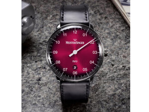 Montre automatique Meistersinger Neo Plus Sunburst Red Degradé, 40 mm, NE411D-SCF01