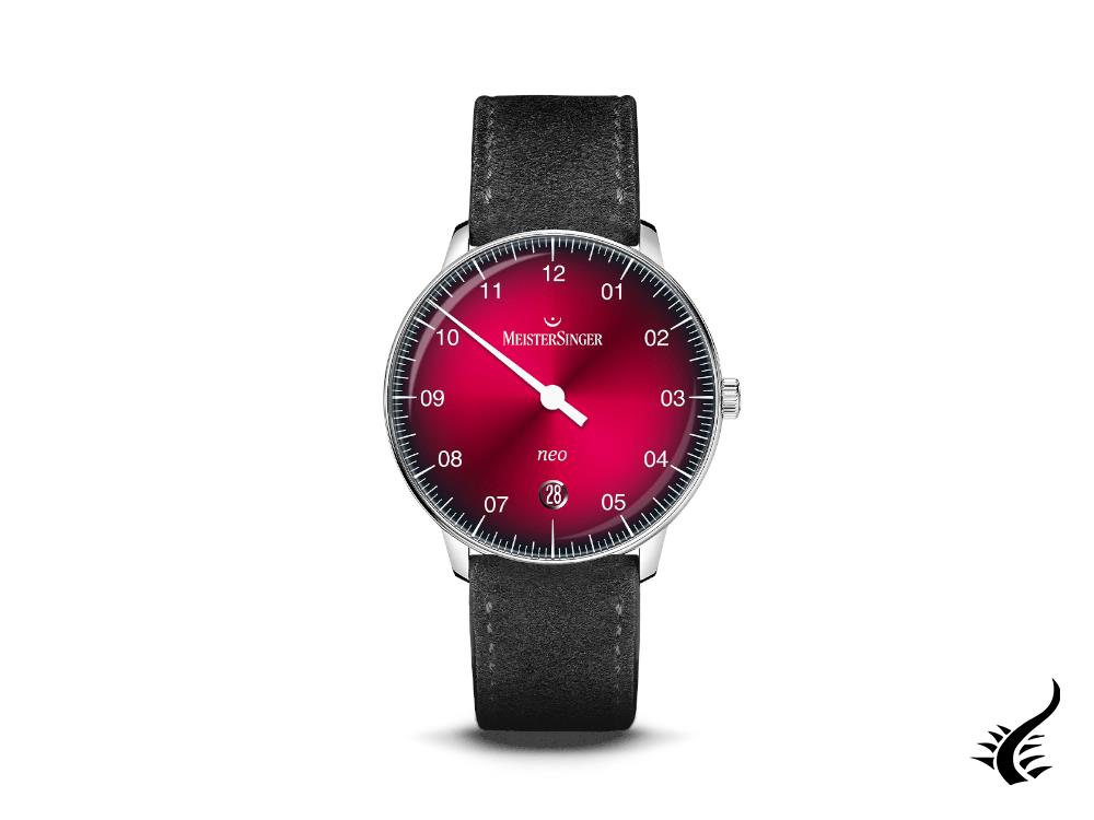 Montre automatique Meistersinger Neo Sunburst Red Dégradé, 36 mm, NE911D-SV11