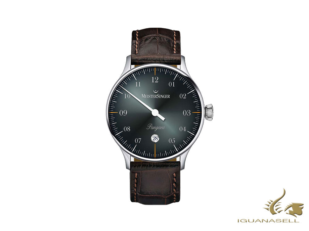 Meistersinger Pangaea Date Automatic Watch, 40mm, Black, Leather, PMD907D