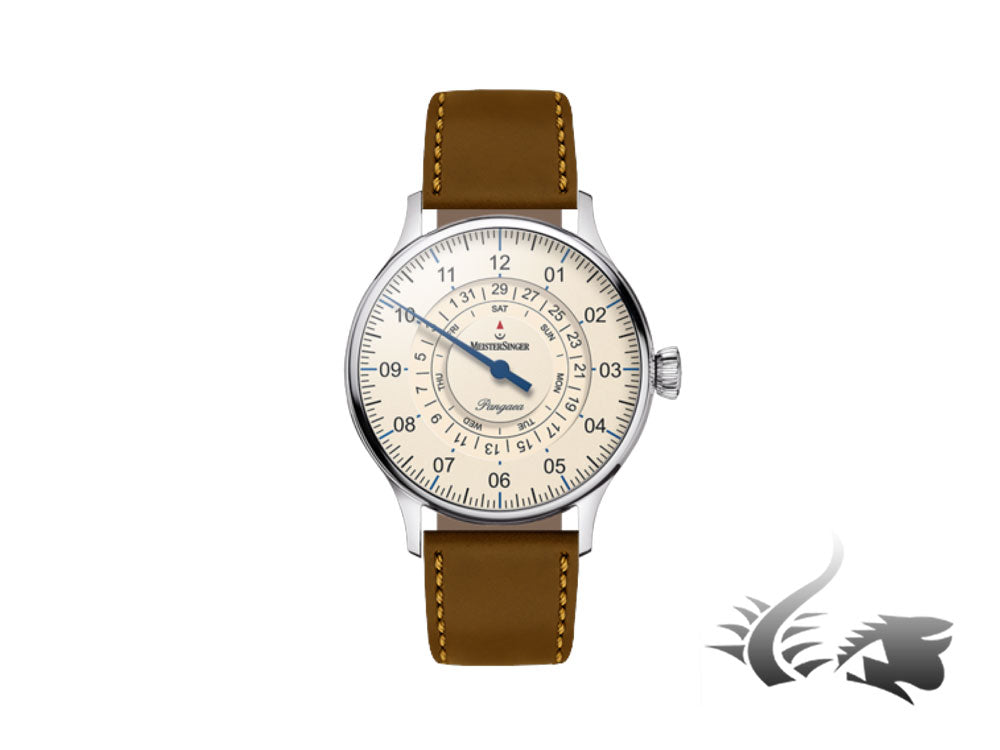 Montre automatique Meistersinger Pangaea Day Date, 40 mm, ivoire, PDD903-SCF03