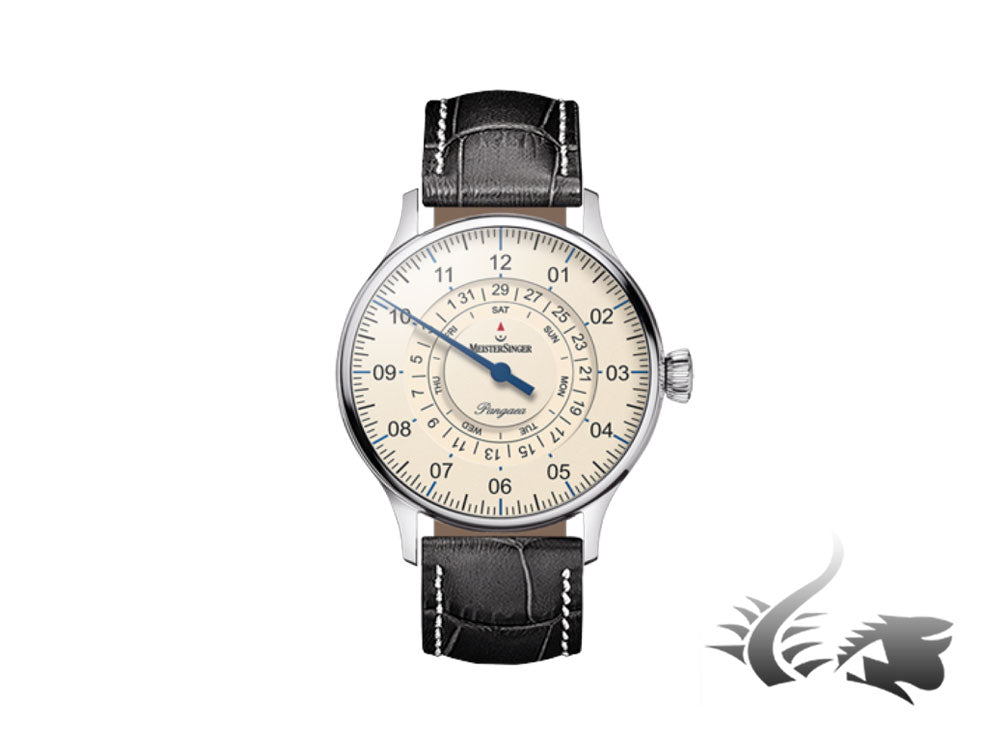 Montre automatique Meistersinger Pangaea Day Date, 40 mm, ivoire, PDD903-SG01W