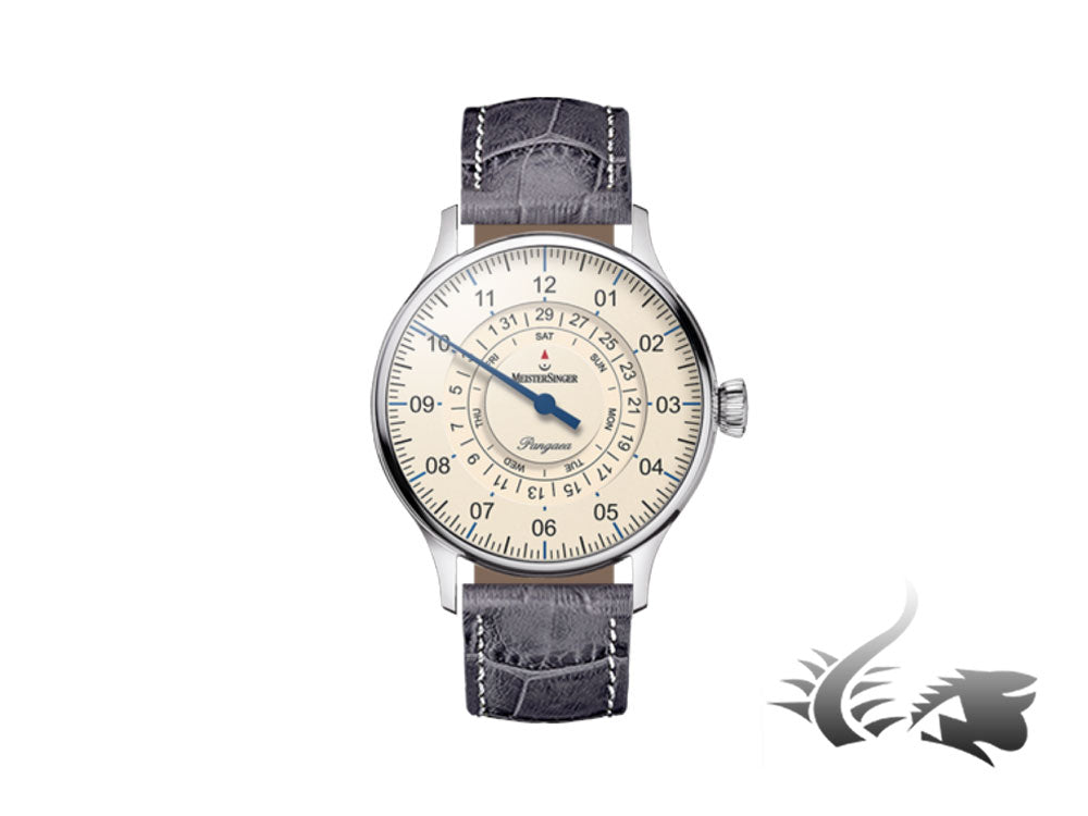 Montre automatique Meistersinger Pangaea Day Date, ETA 2836-2, 40 mm, ivoire