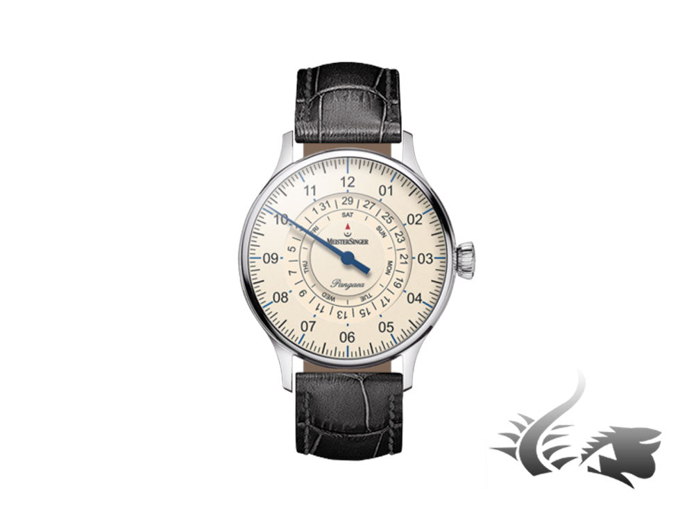 Montre automatique Meistersinger Pangaea Day Date, 40 mm, ivoire, PDD903-SG01