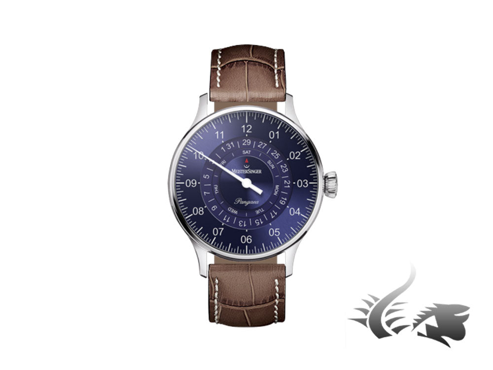 Meistersinger Pangaea Day Date Automatic Watch, ETA 2836-2, 40mm, Sunburst Blue