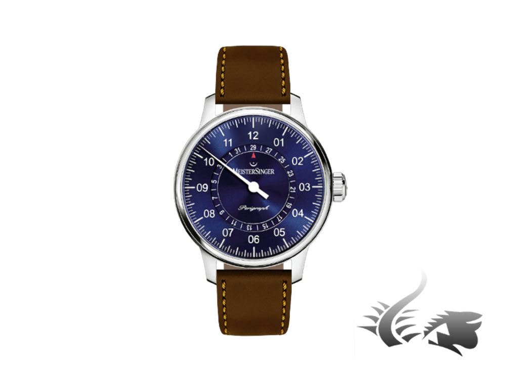 Montre automatique Meistersinger Perigraph, ETA 2824-2, 43 mm, AM1008-SCF02