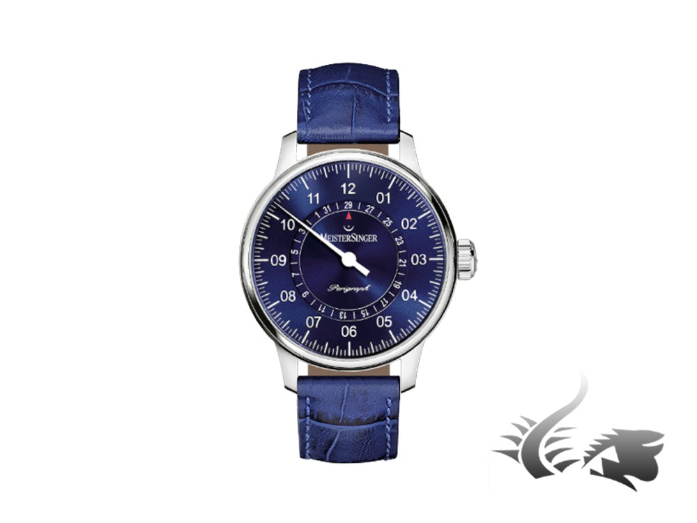 Meistersinger Perigraph Automatic Watch, ETA 2824-2, 43mm, Croco print strap