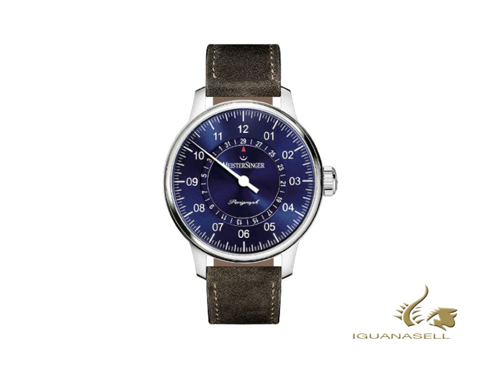 Meistersinger Perigraph Automatic Watch, ETA 2824-2, 43mm, Leather, AM1008-SV02