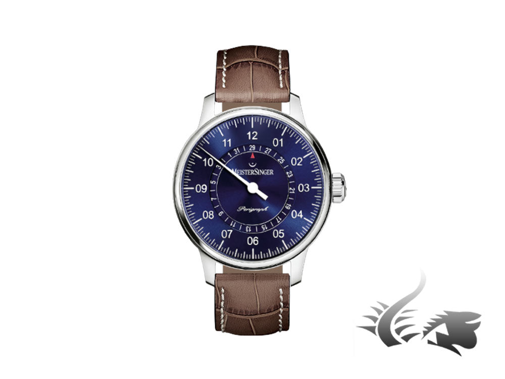 Meistersinger Perigraph Automatic Watch, ETA 2824-2, 43mm, Sunburst blue