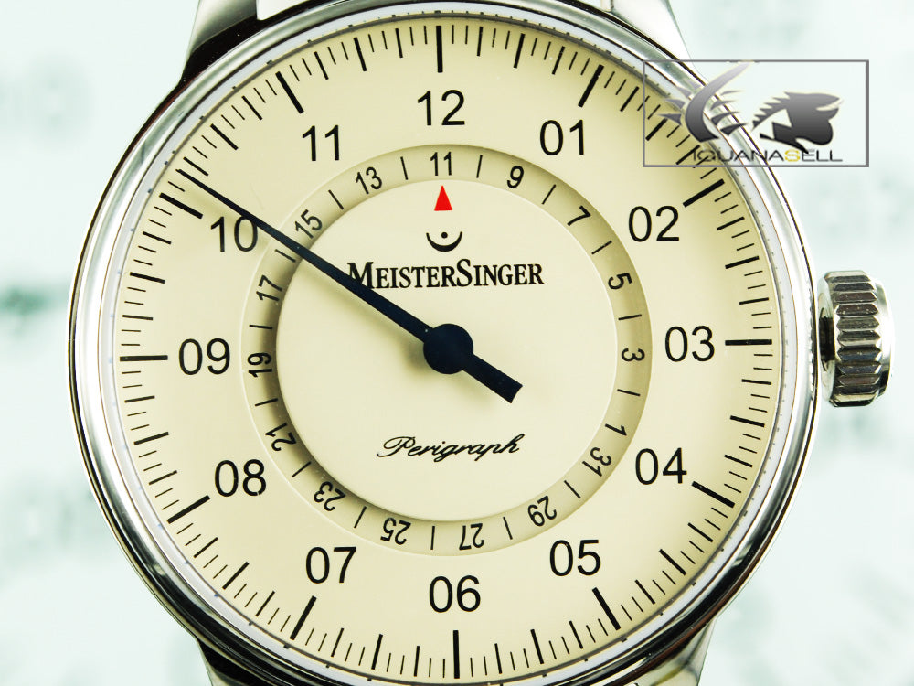 Meistersinger Perigraph Automatic Watch, ETA 2824-2, 43mm. Leather strap, AM1003