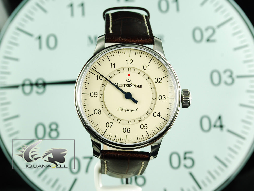 Meistersinger Perigraph Automatic Watch, ETA 2824-2, 43mm. Leather strap, AM1003