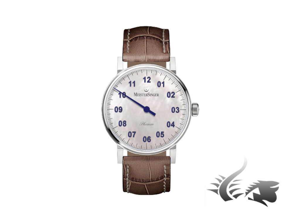 Montre Meistersinger Phanero, remontage manuel, nacre, PHM1B-SG12