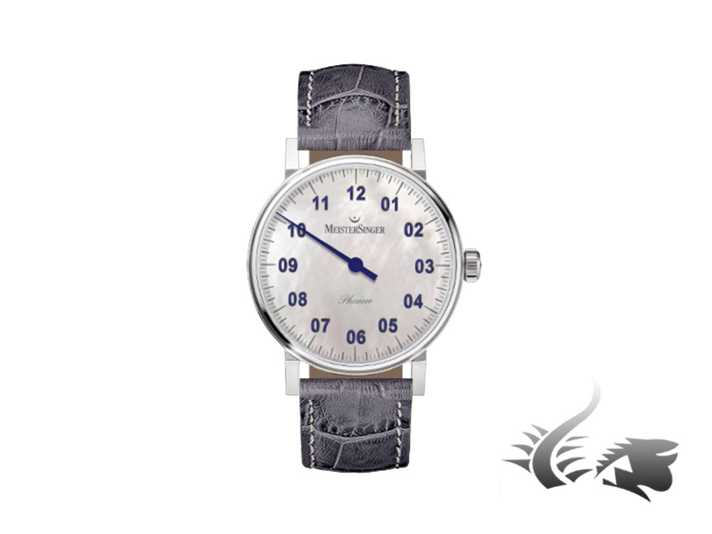 Montre Meistersinger Phanero, remontage manuel, nacre, PHM1B-SG16