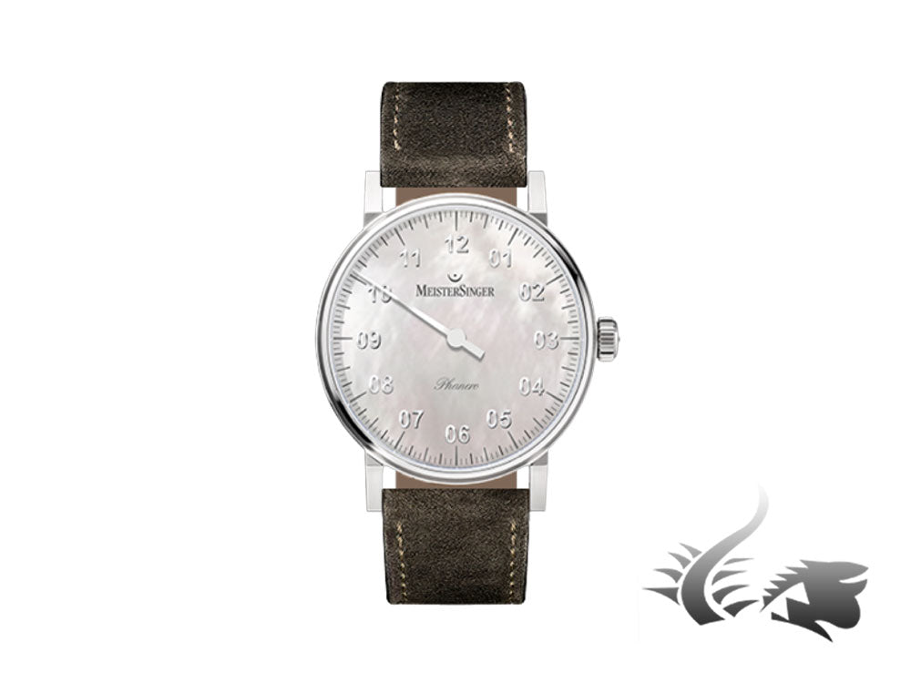 Montre Meistersinger Phanero, remontage manuel, SW 210, 35 mm, PHM1C-SV12XS