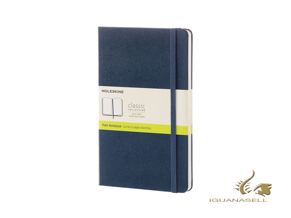 Moleskine Hard cover Notebook, Large (13 x 21 cm), Plain, Blue, 240 pages