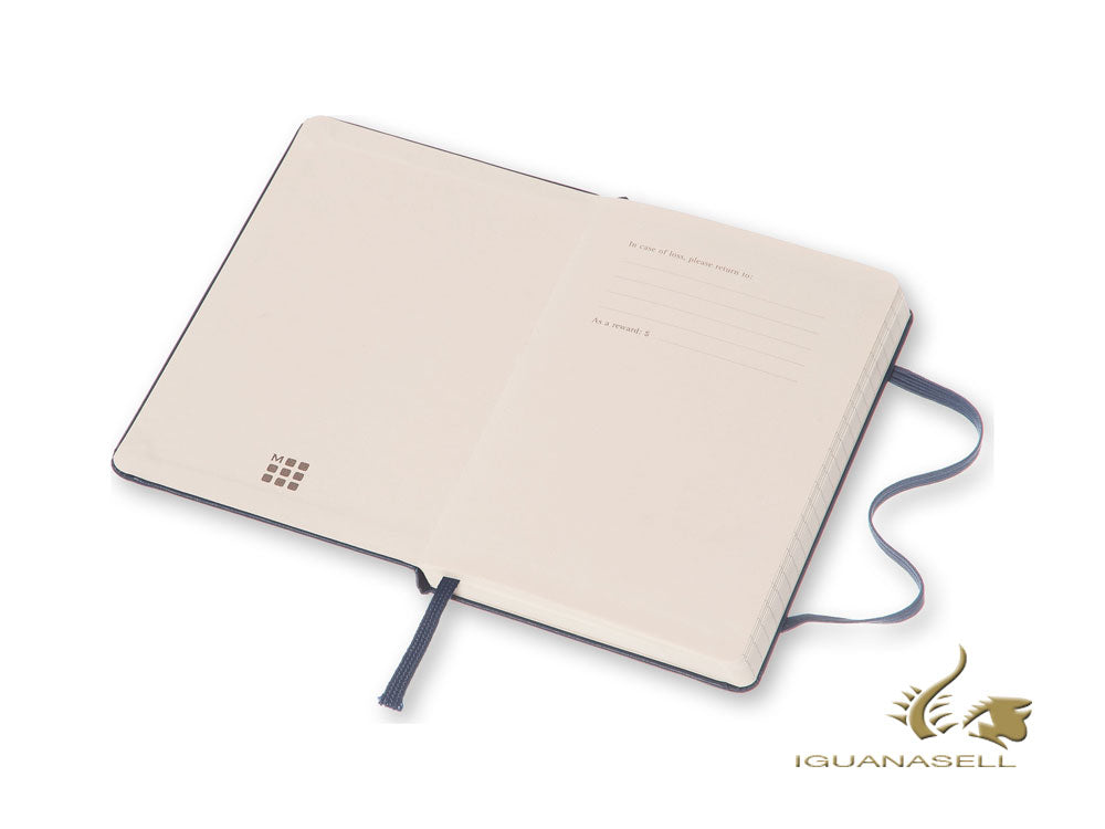 Carnet de notes Moleskine à couverture rigide, grand format (13 x 21 cm), uni, bleu, 240 pages