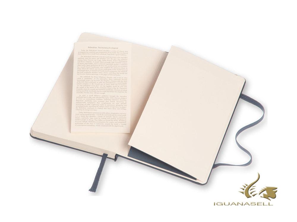 Carnet de notes Moleskine à couverture rigide, grand format (13 x 21 cm), uni, bleu, 240 pages
