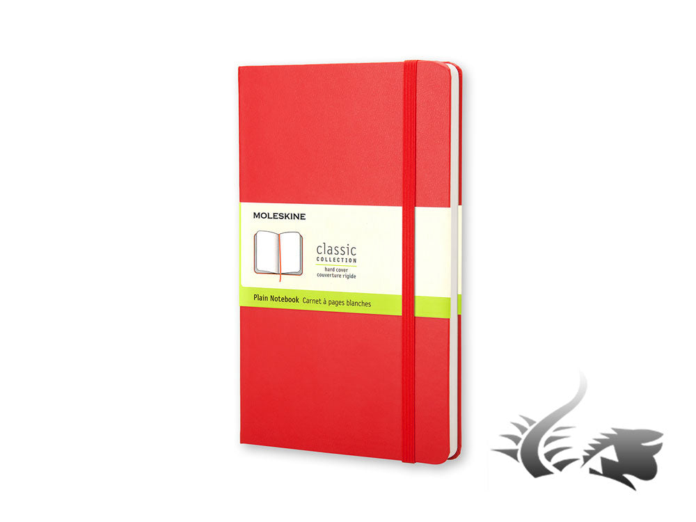 Moleskine Classic Hard cover Notebook, Large (13 x 21 cm), Plain, Red, 240 pages