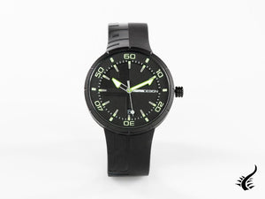 Montre à quartz Momo Design Jet Black 3H, acier inoxydable 316L, PVD, MD2298BK-31