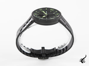 Montre à quartz Momo Design Jet Black 3H, acier inoxydable 316L, PVD, MD2298BK-31