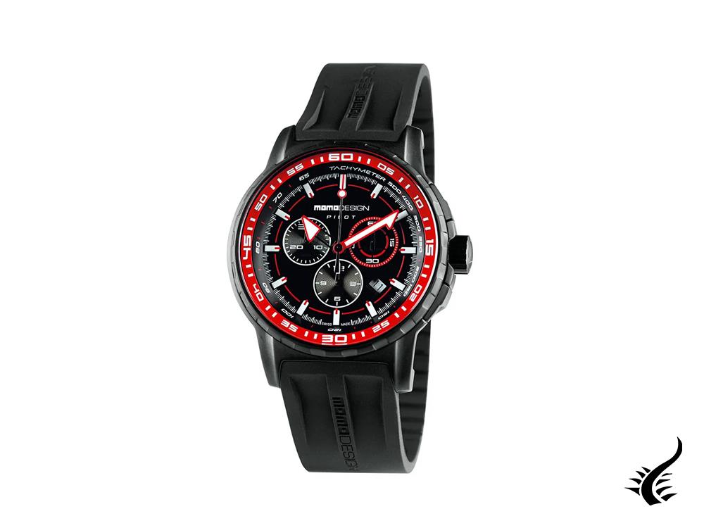 Montre Momo Design Pilot Pro Crono Quarzo, PVD, chronographe, 46 mm, MD2164BK-41