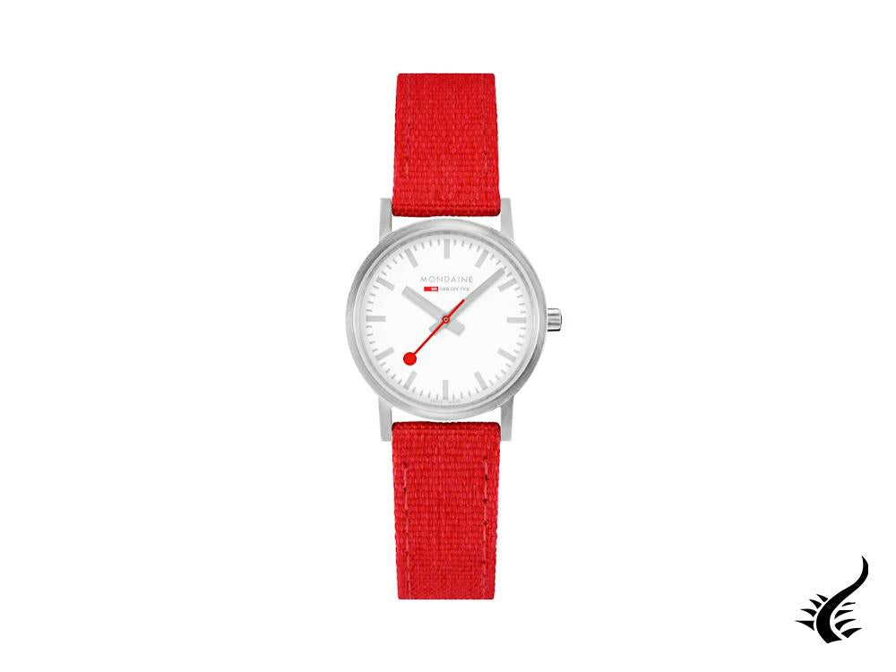 Mondaine Classic Quartz Watch, White, 30 mm, Fabric strap, A658.30323.17SBC