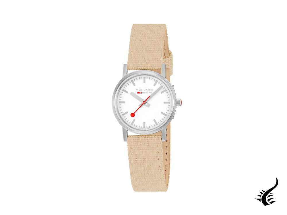 Mondaine Classic Quartz Watch, White, 30 mm, Fabric strap, A658.30323.17SBK