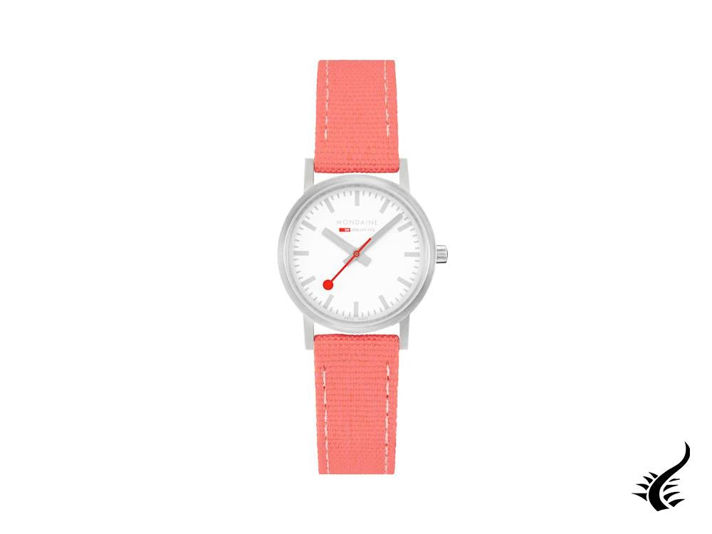 Mondaine Classic Quartz Watch, White, 30 mm, Fabric strap, A658.30323.17SBP