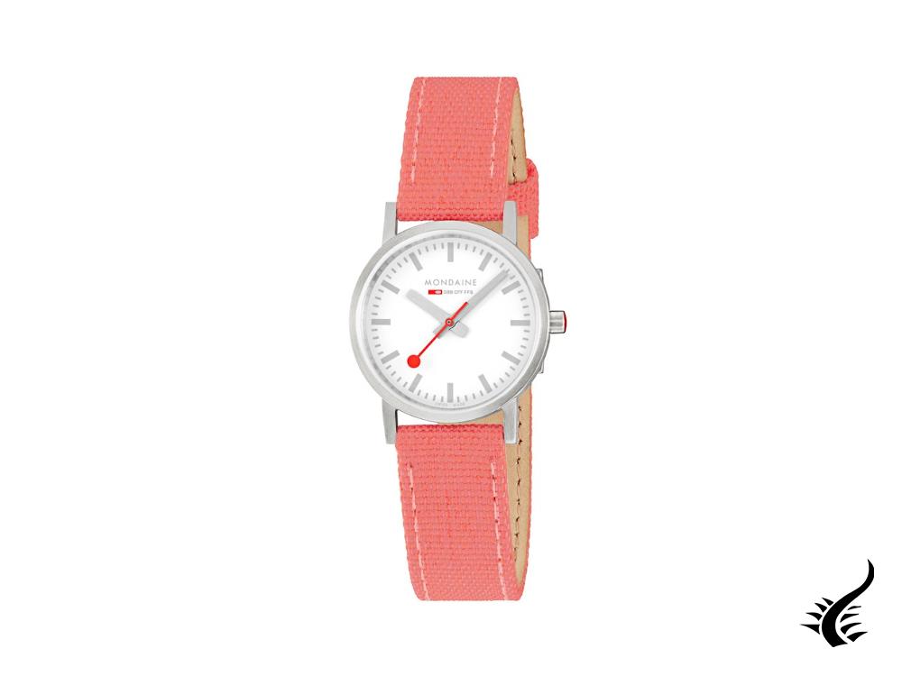 Mondaine Classic Quartz Watch, White, 30 mm, Fabric strap, A658.30323.17SBP