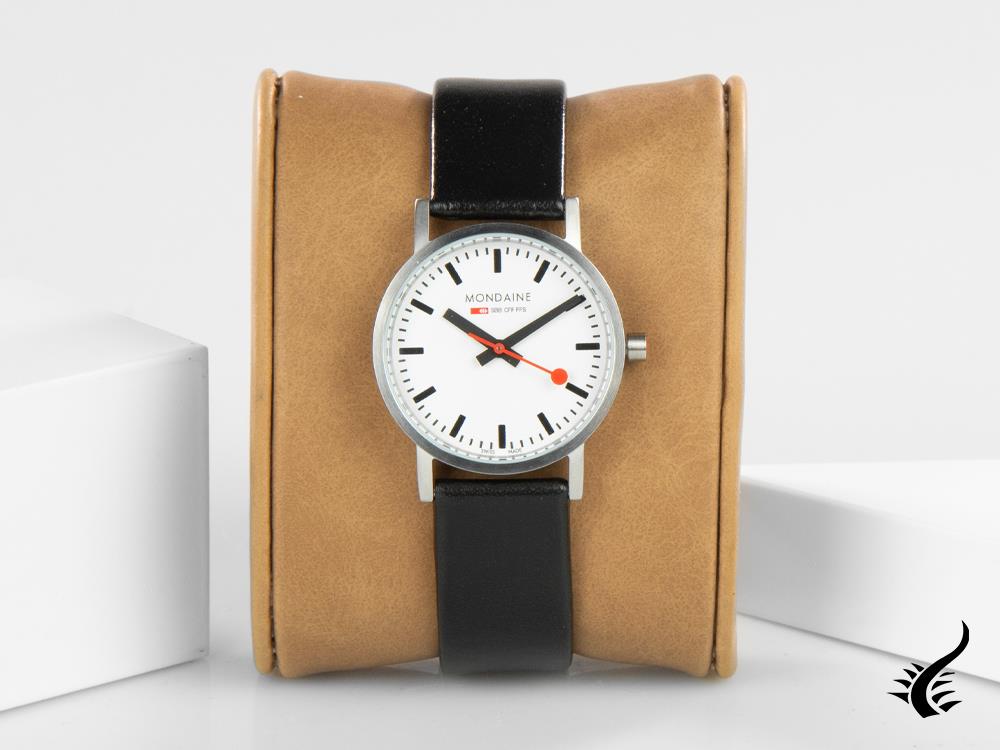 Mondaine Classic Quartz Watch, White, 30 mm, Leather strap, A658.30323.16SBB