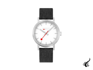 Mondaine Classic Quartz Watch, White, 40 mm, Fabric strap, A660.30360.17SBB