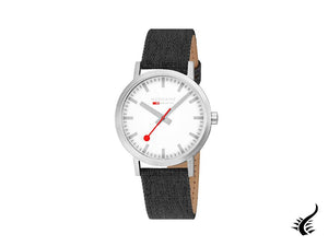 Mondaine Classic Quartz Watch, White, 40 mm, Fabric strap, A660.30360.17SBB