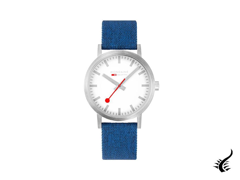 Mondaine Classic Quartz Watch, White, 40 mm, Fabric strap, A660.30360.17SBD