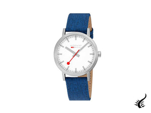 Mondaine Classic Quartz Watch, White, 40 mm, Fabric strap, A660.30360.17SBD