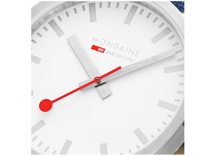 Mondaine Classic Quartz Watch, White, 40 mm, Fabric strap, A660.30360.17SBD