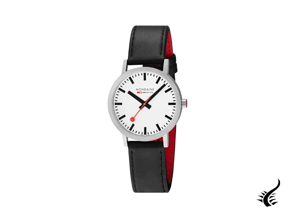 Mondaine Classic Quartz Watch, White, 40 mm, Leather strap, A660.30360.16SBB