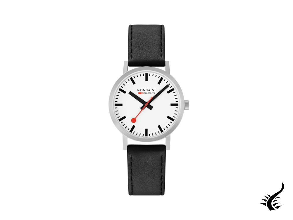 Mondaine Classic Quartz Watch, White, 40 mm, Leather strap, A660.30360.16SBB