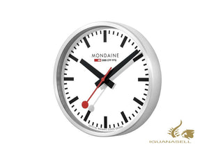 Mondaine Clocks Quartz, Aluminium, White, 25cm, A990.CLOCK.16SBB