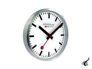 Mondaine Clocks Quartz Watch, Aluminium, White, 40cm, A995.CLOCK.16SBB