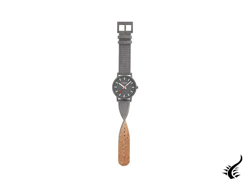 Montre à quartz Mondaine Essence Grey, écologique, grise, 41 mm, MS1.41180.LH