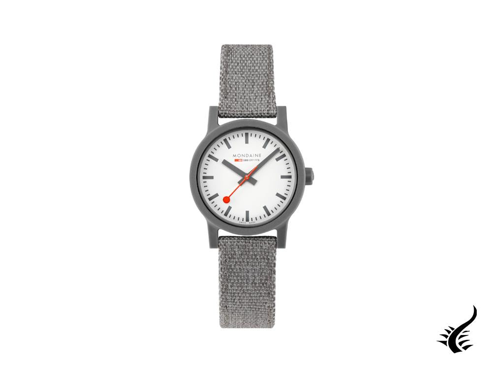 Montre à quartz Mondaine Essence Grey, écologique, blanche, 32 mm, MS1.32110.LU