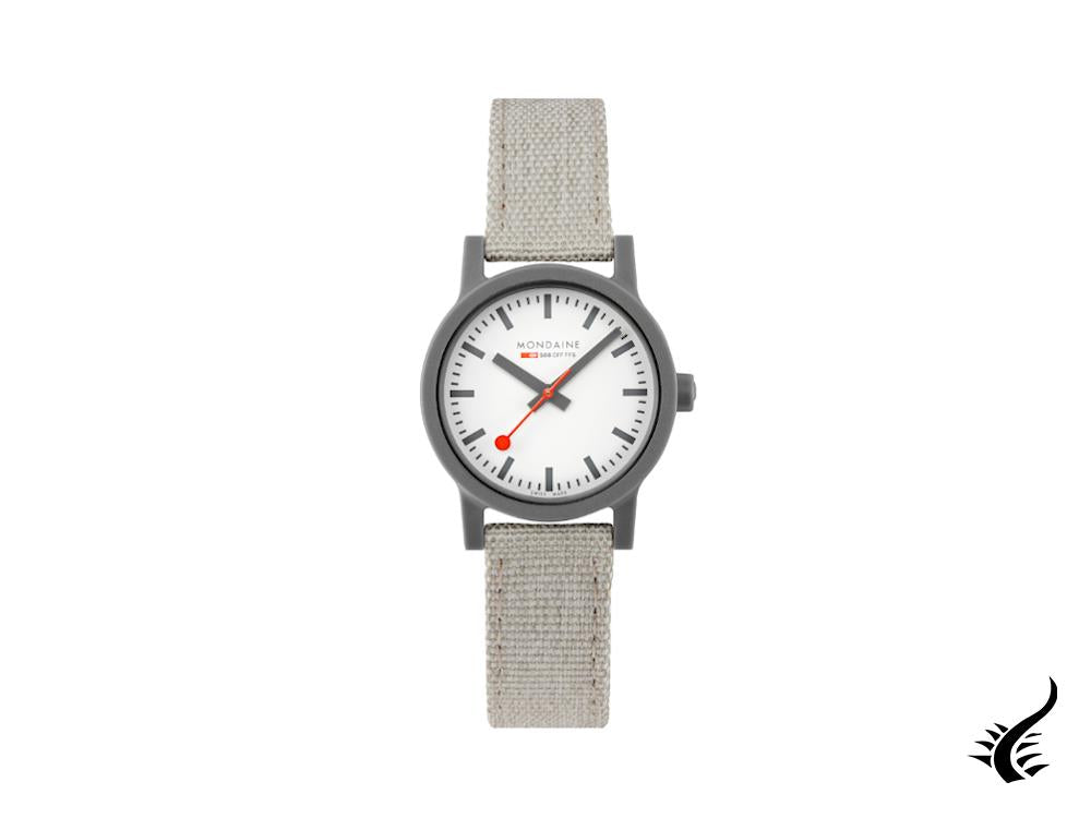 Montre à quartz Mondaine Essence Grey, écologique, blanche, 32 mm, MS1.32111.LH