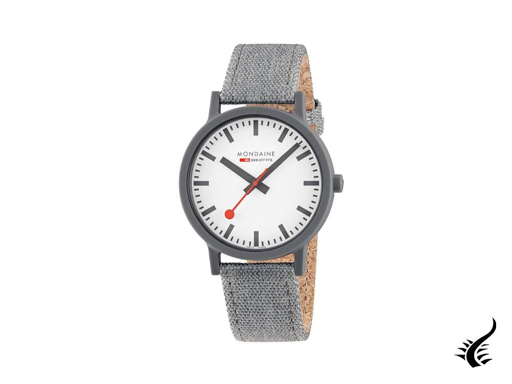 Montre à quartz Mondaine Essence Grey, écologique, blanche, 41 mm, MS1.41110.LU