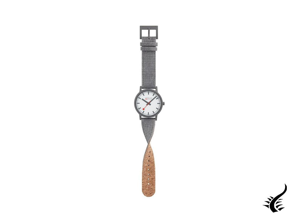 Montre à quartz Mondaine Essence Grey, écologique, blanche, 41 mm, MS1.41110.LU