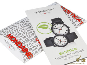 Mondaine Essence Quartz Watch, Ecological - Recycled, Black, 32mm, MS1.32120.RB